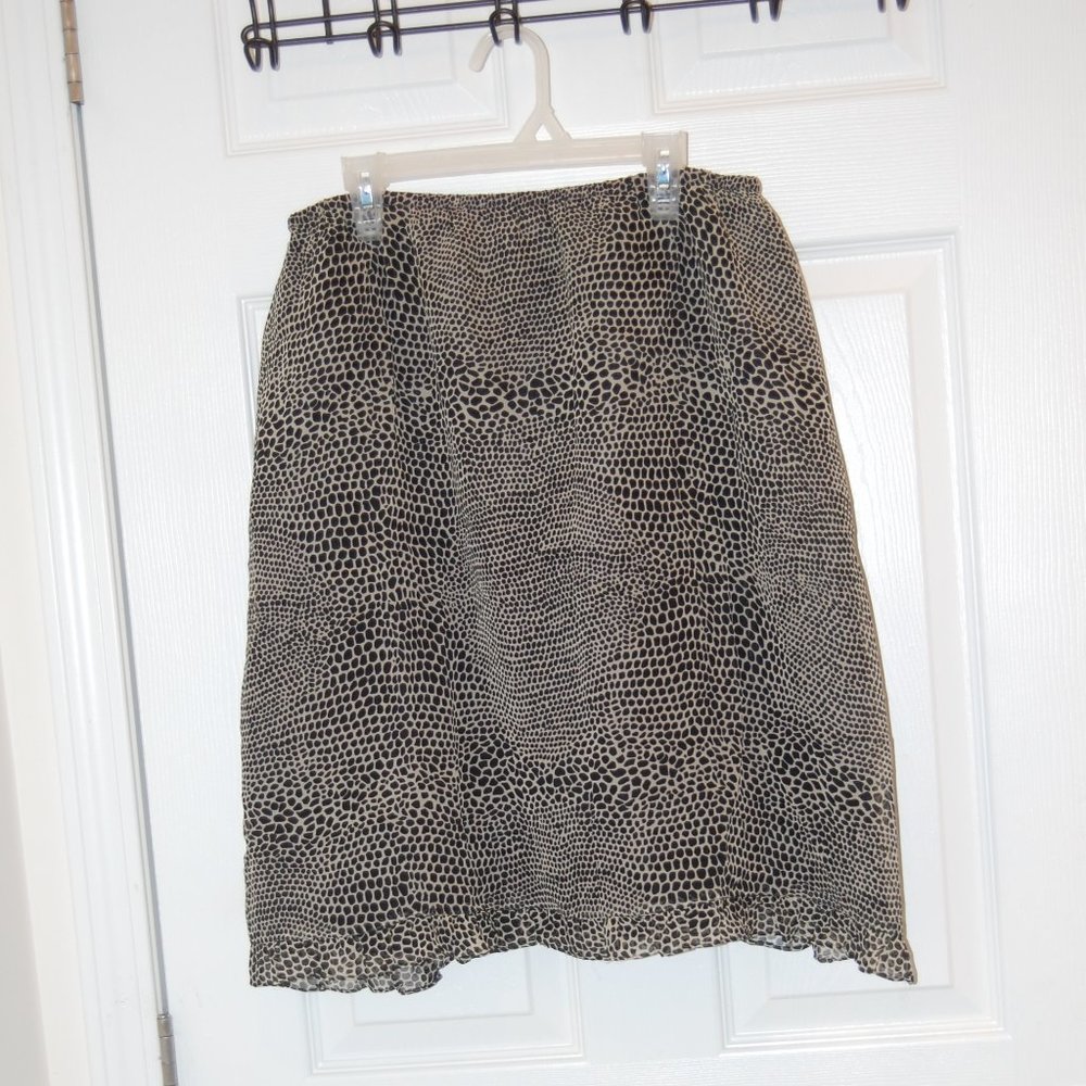 New York City  Design Company Black/Beige Reptile Print Women's Skirt Size Large